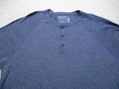 Faherty Henley Shirt Mens 2XL Blue Cloud Cotton Long Sleeve Pima Modal