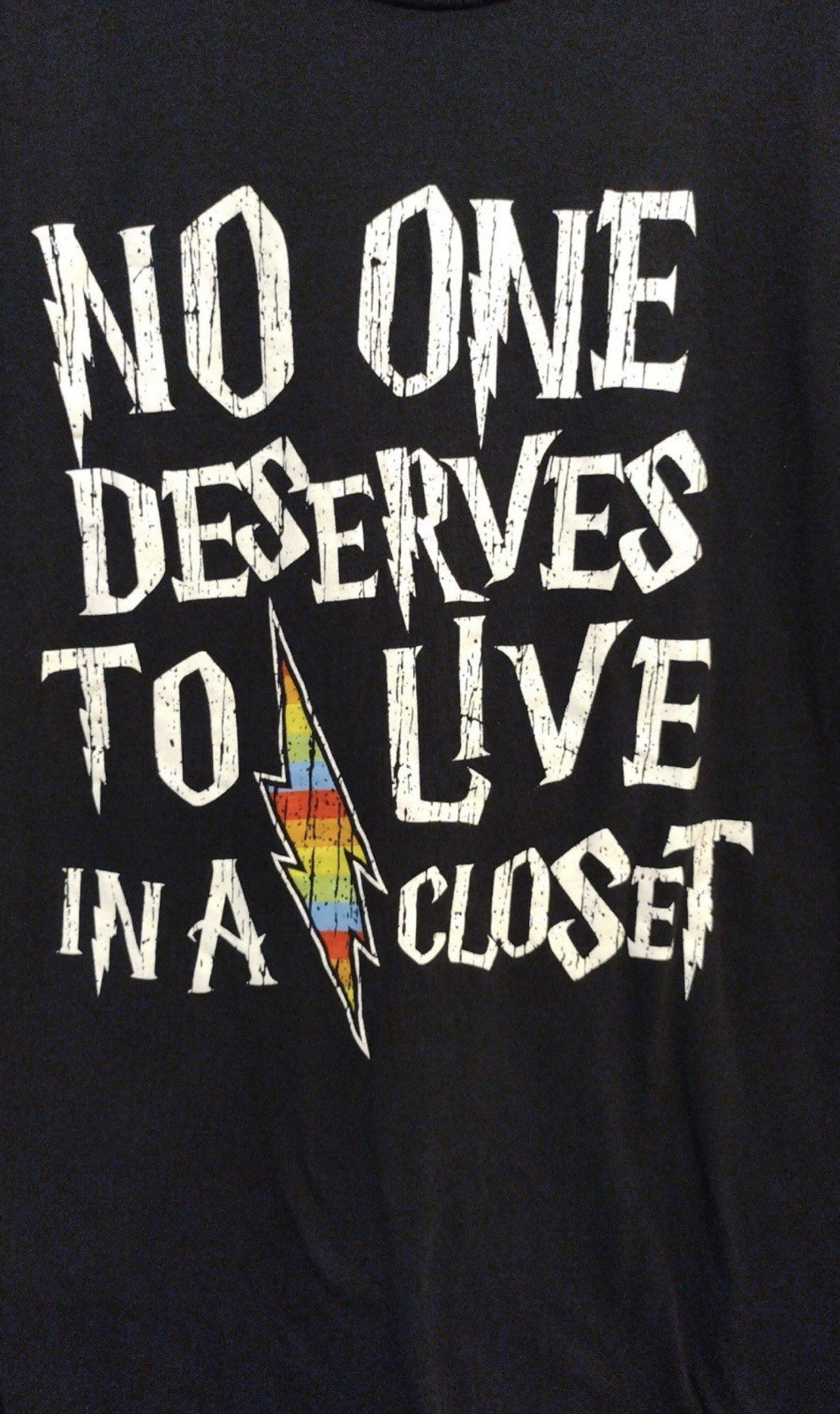 No One Deserves To Live In A Closet Harry Potter Shirt Small Preowned LGBTQ BG3 gallery