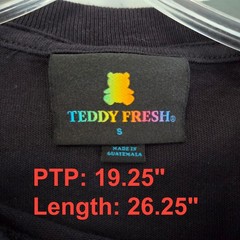 Teddy Fresh Men Adult Small Black Multi Logo Graphic Print T Shirt Short Sleeve