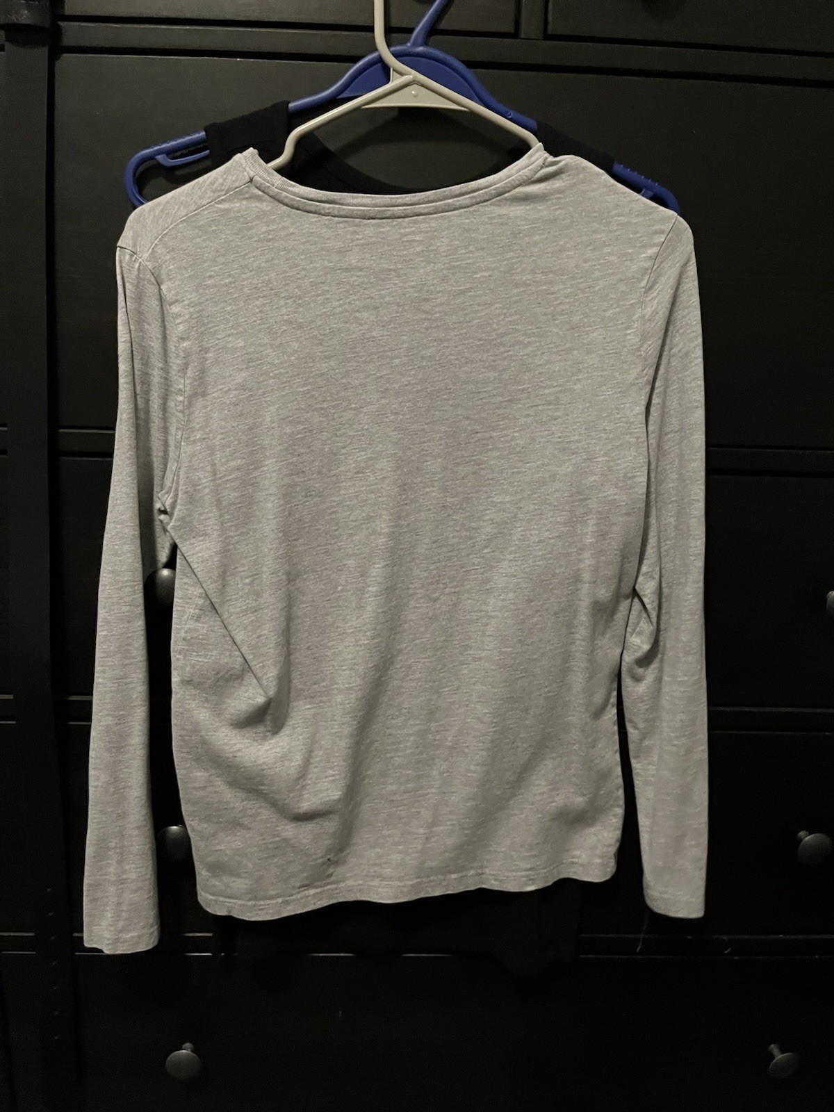 H&M Unisex Gray Solid T-Shirt Crew Neck Long Sleeve Regular Size S/M gallery