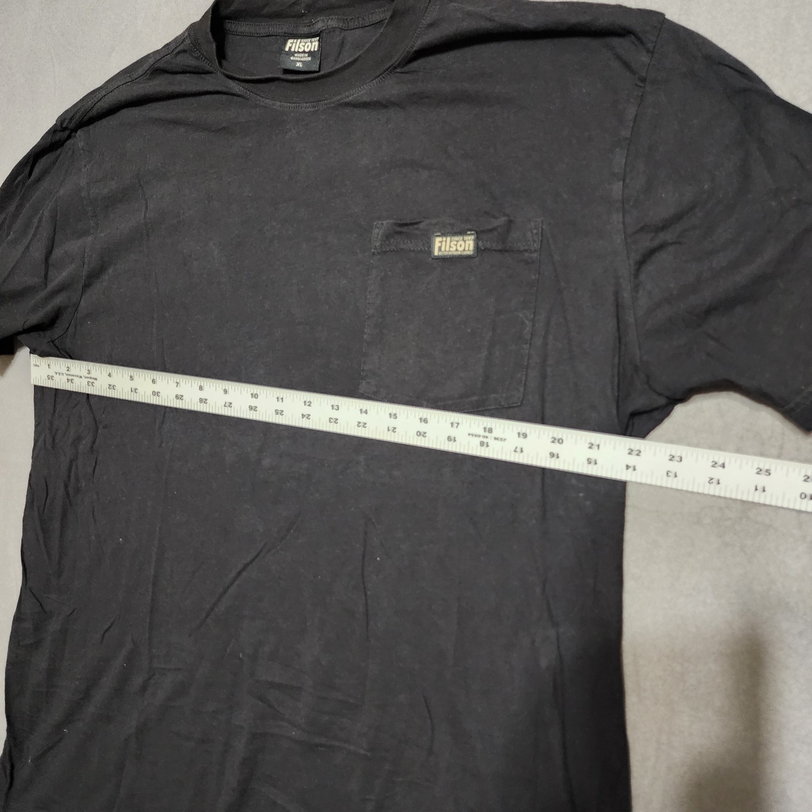 Filson Coal Black Pocket Tee Shirt 100% Cotton Size XL Better Outdoor Clothes gallery