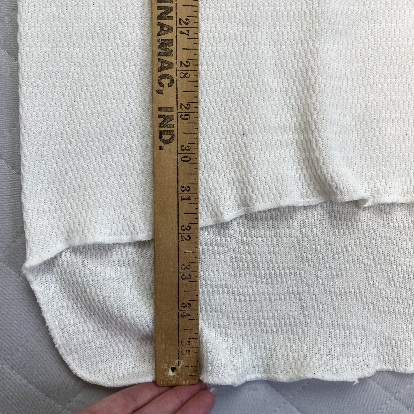 Vintage Hanes Long Johns Shirt Top Mens Large Lot 2 White Thermal USA Underwear gallery