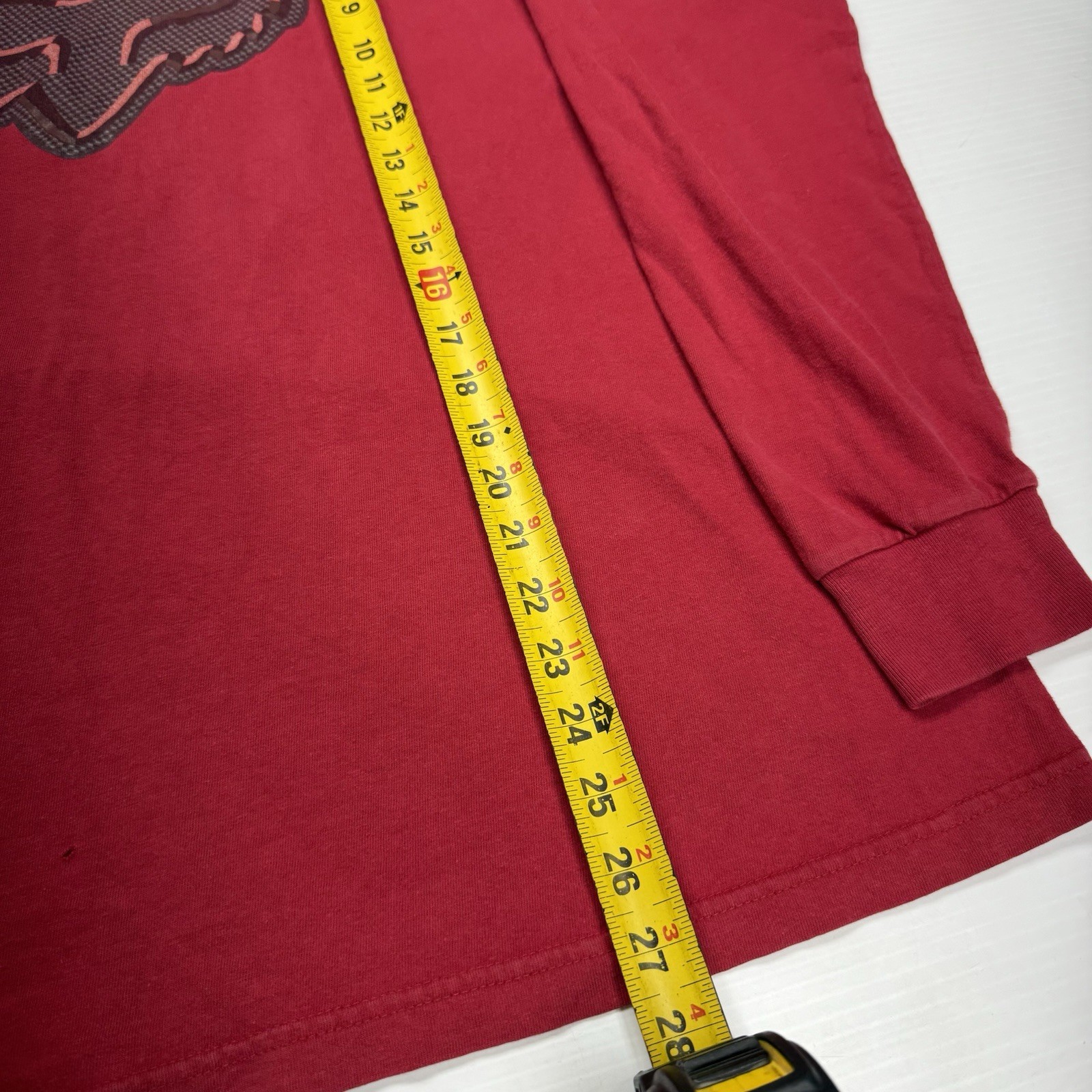 Fox Racing Center Logo Mens Long Sleeve T-Shirt L Red Skater BMX Punk Graphic gallery
