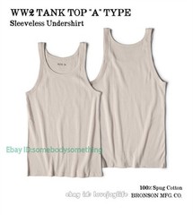 Bronson WWII Tank Top A Type Sleeveless Undershirt Cotton Tee Basic Stretch Slim
