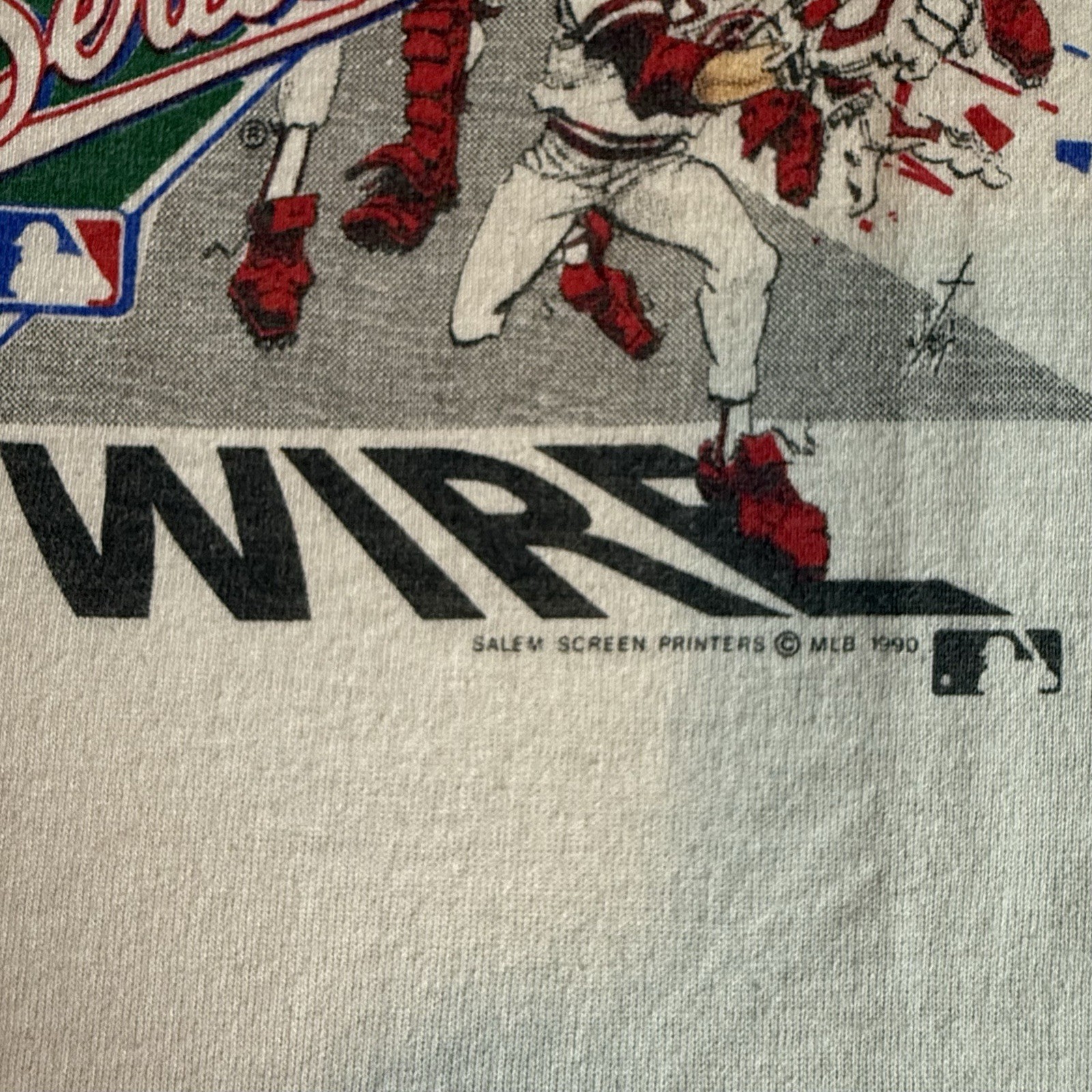 CINCINNATI REDS 1990 World Series Champs Licensed T-Shirt. LARGE Dead Stock VTG gallery