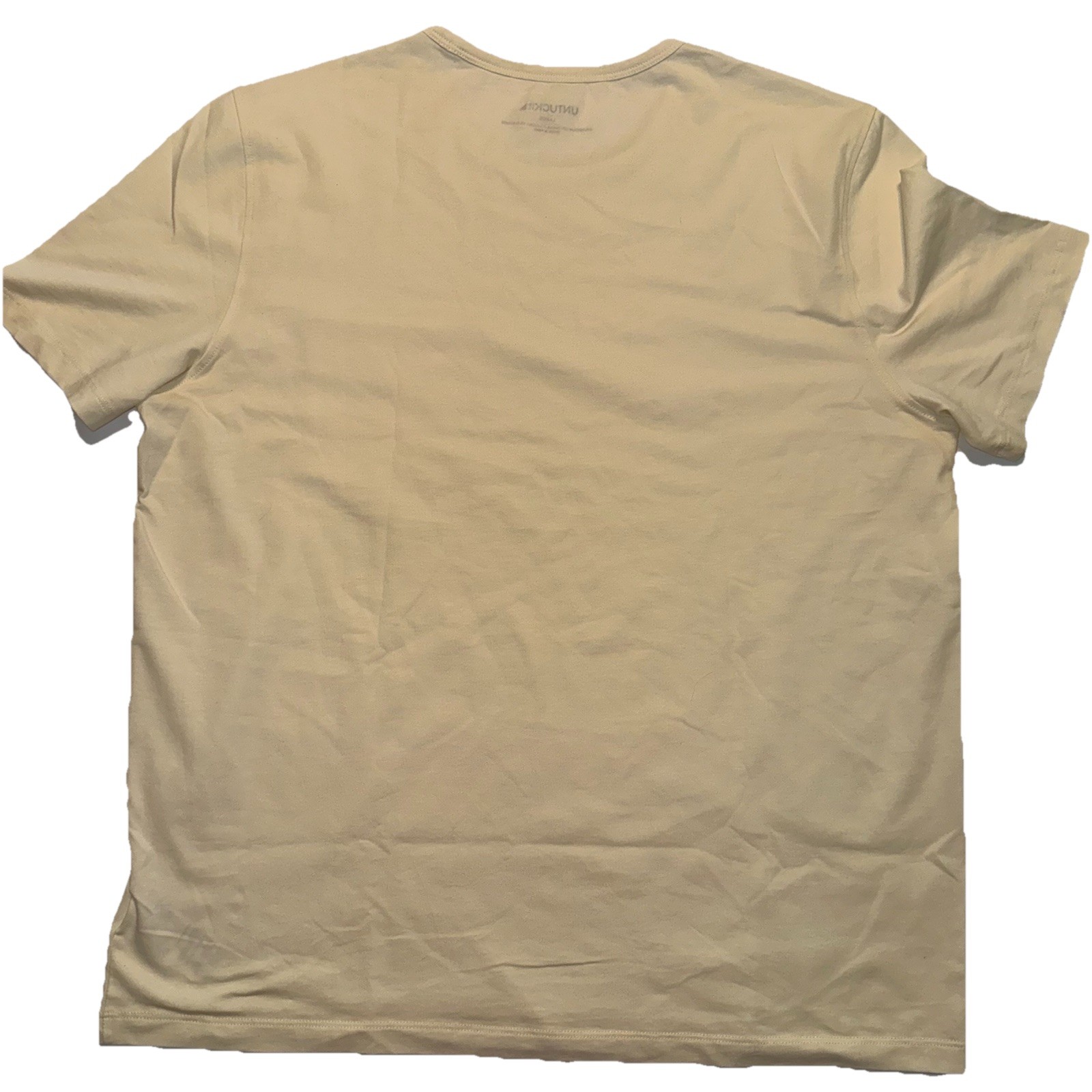 UnTuckit EcoSoft Berry Mens L Tshirt White Pocket Cotton Tencel Crewneck Peru gallery