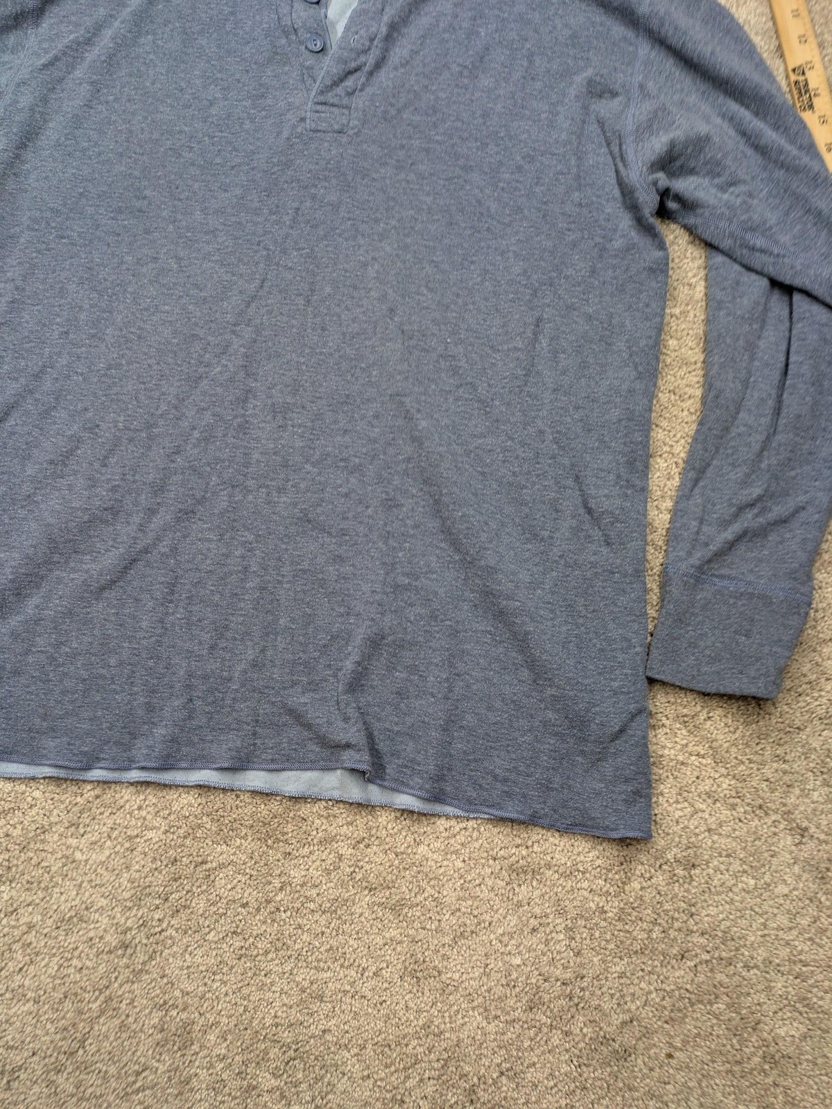 L.L.Bean River Driver Wool Henley Shirt Mens XLT Extra Large Tall Blue gallery
