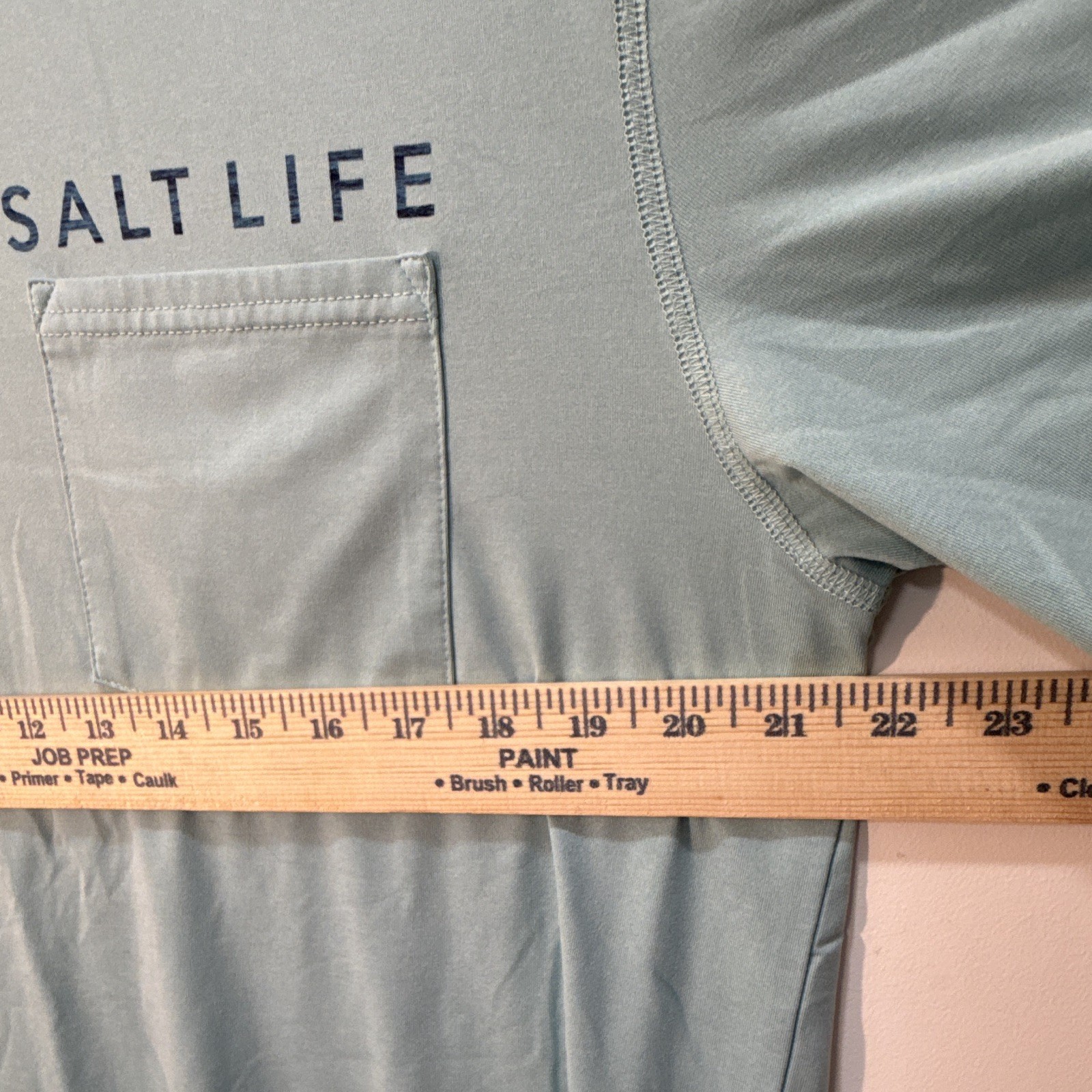 Salt Life Vapor Men’s Blue Graphic Logo Pocket Polyester Knit Tee Crew XL gallery