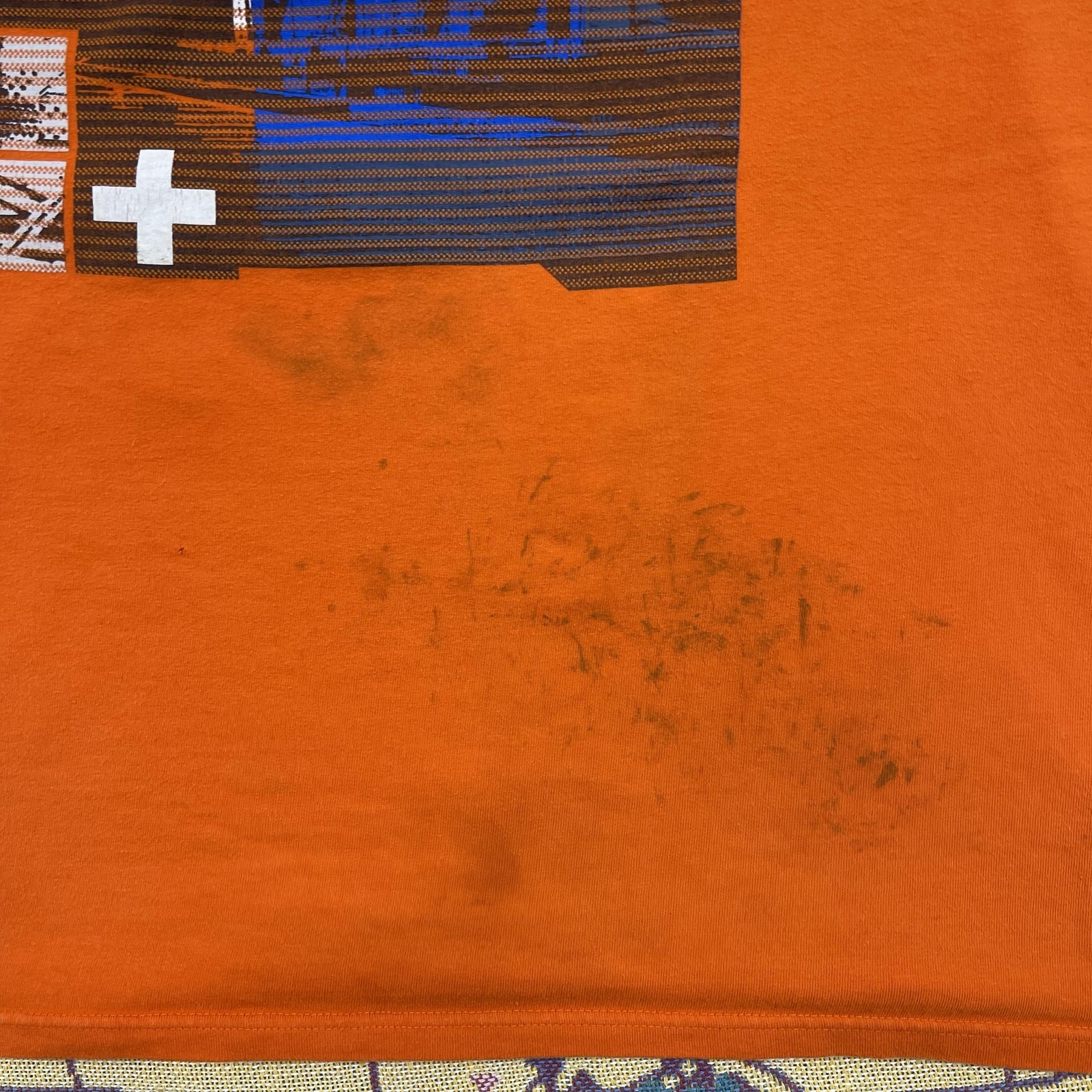 Marithe Francois Girbaud Shirt Mens XL Orange Graphic Logo Streetwear Tee Top gallery