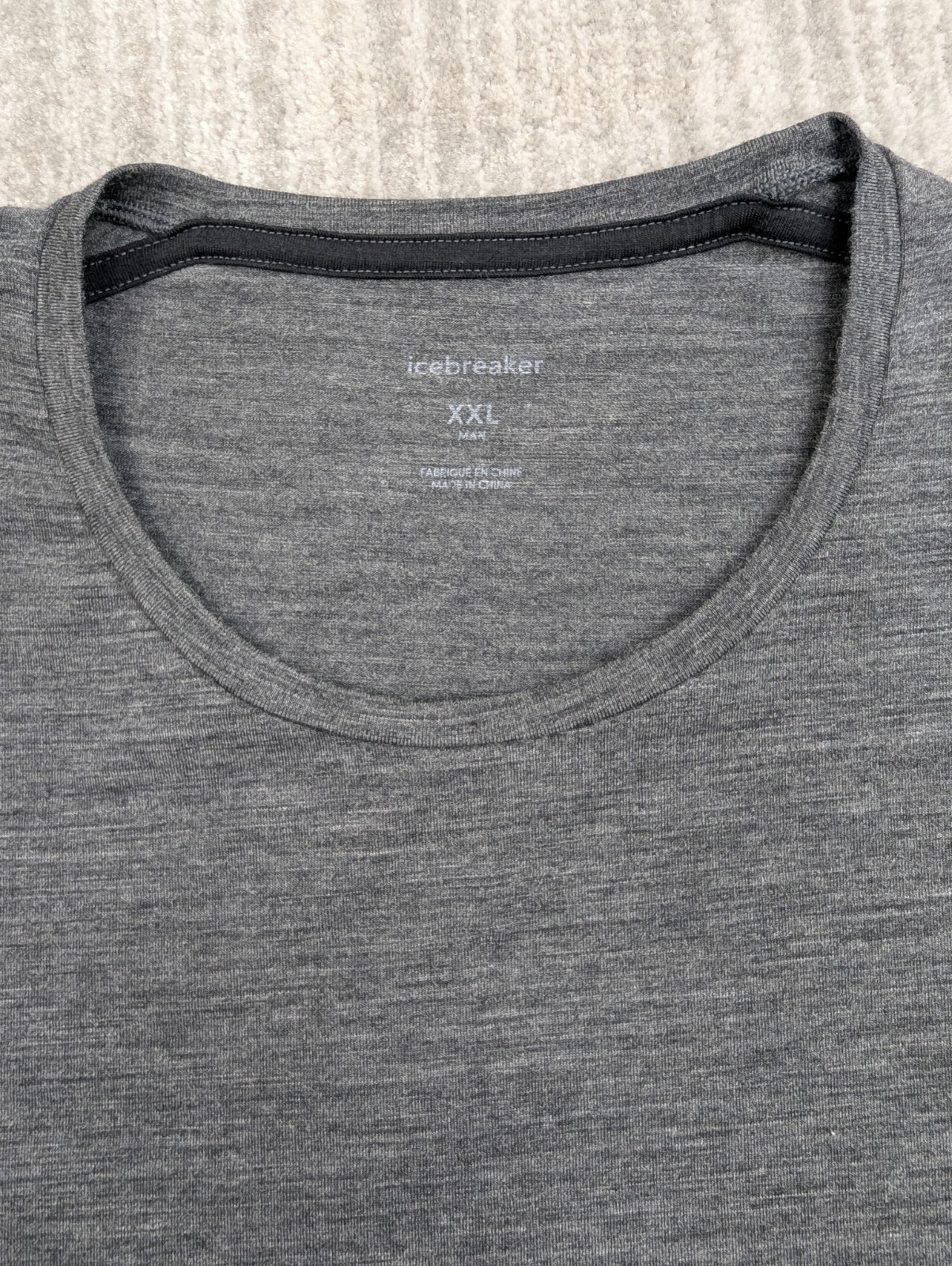 Icebreaker Wool Shirt Men's Large Gray Wool Nylon Outdoor Pullover Base Layer gallery