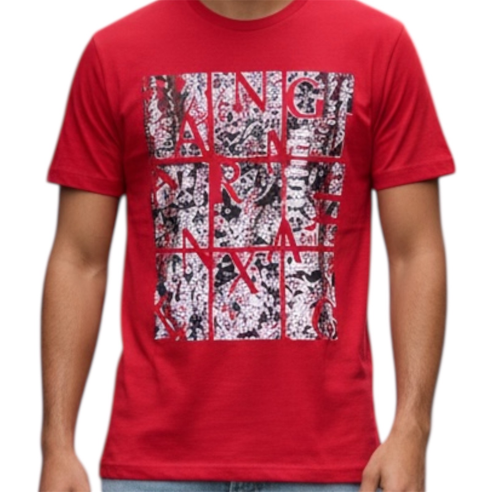 ARMANI EXCHANGE Red AX-19 Short Sleeve Slim Fit Designer Mens T-shirt LARGE NWT gallery