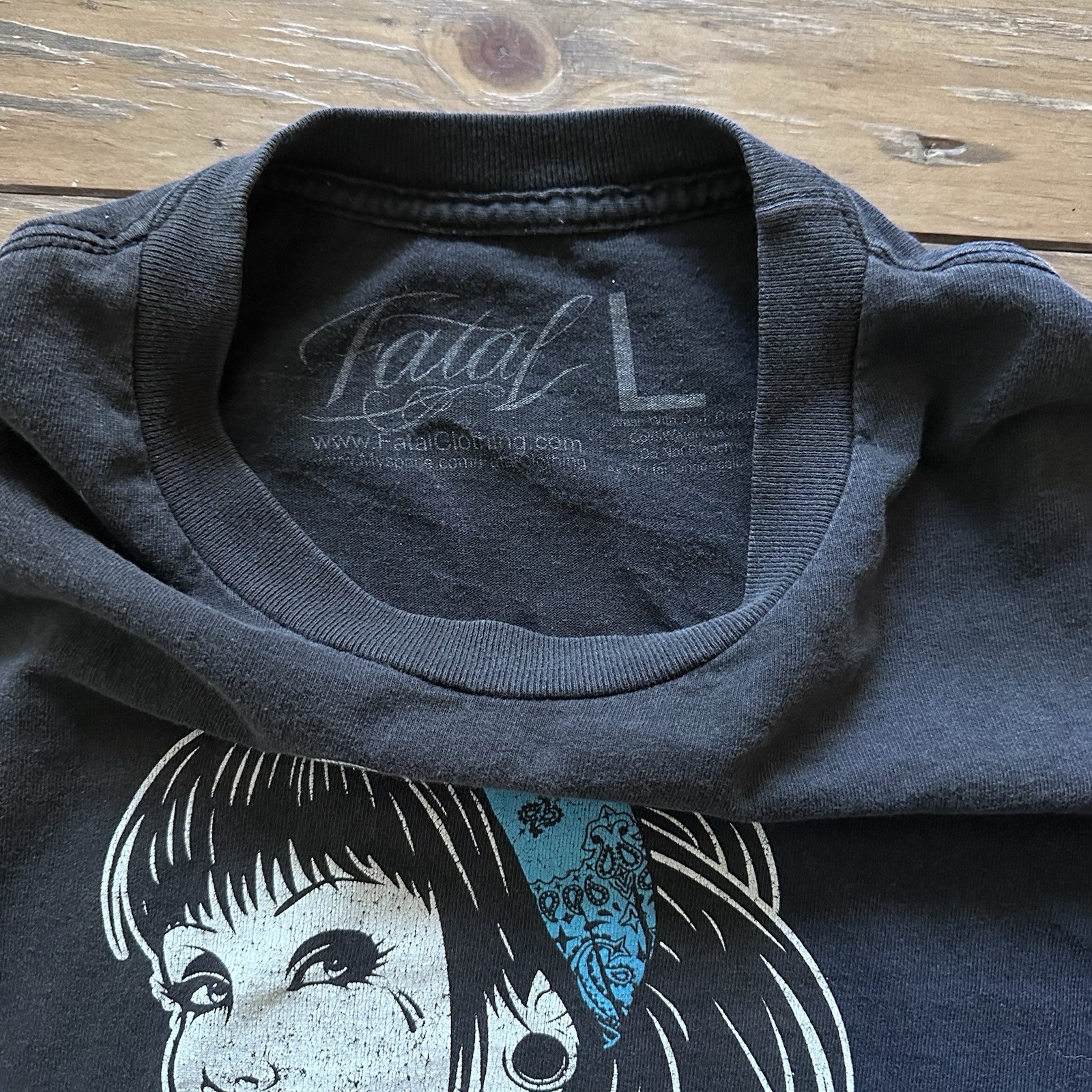 Vintage Y2K Fatal Clothing Tattoo PinUp Tshirt Large Goth Emo Punk Grunge Skate gallery