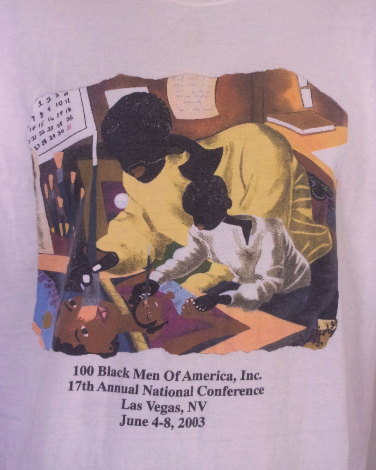 vintage 00s Y2K rare 100 Black Men of America T-Shirt 2003 Abstract Art SZ XL gallery