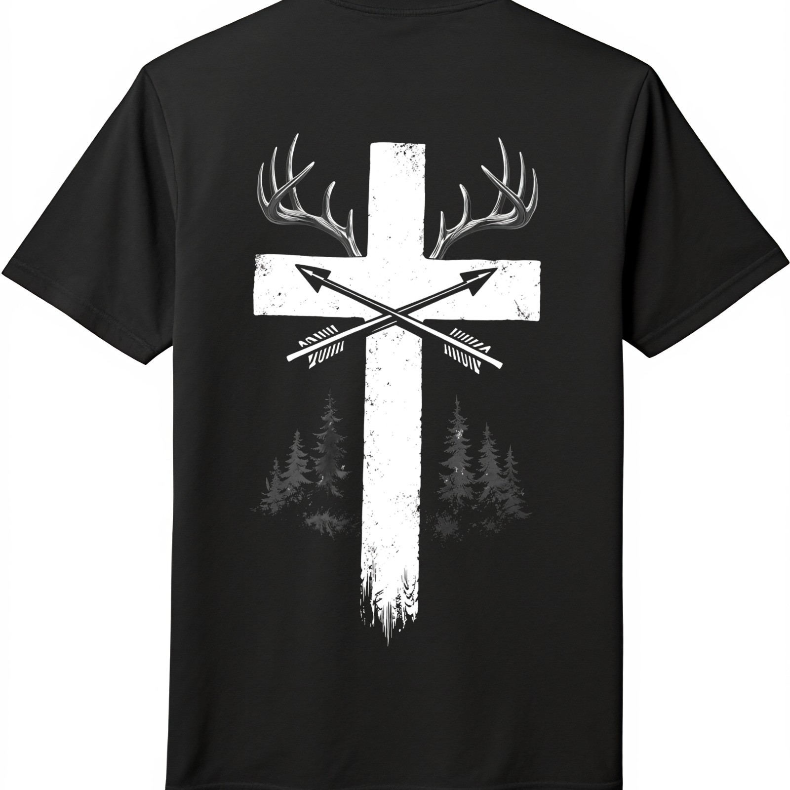 Vintage Faith Hunt Print T-Shirt-Antler Cross Outdoors Unisex Tee Free Shipping gallery