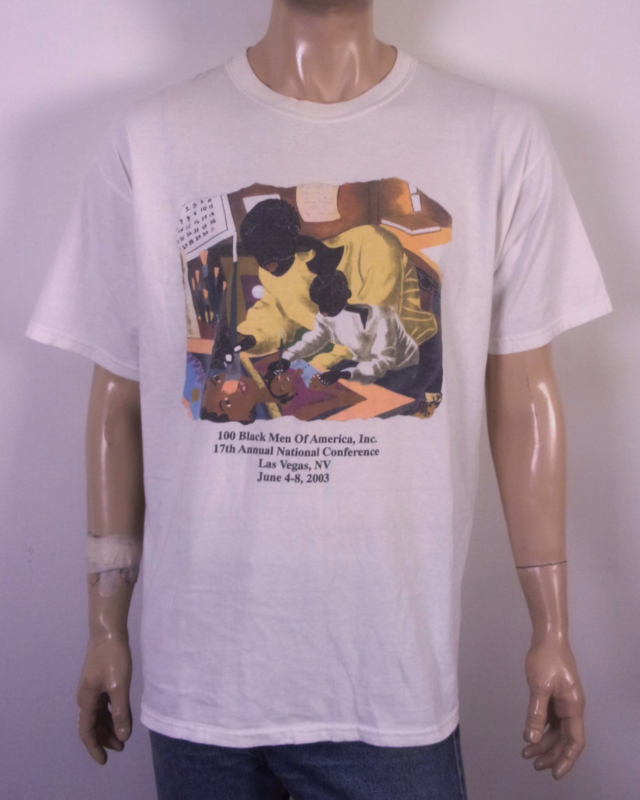 vintage 00s Y2K rare 100 Black Men of America T-Shirt 2003 Abstract Art SZ XL gallery