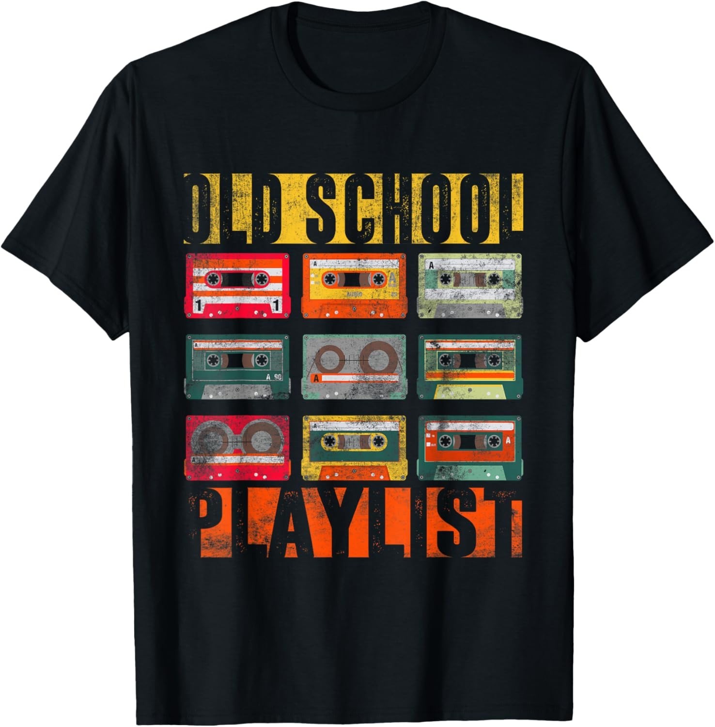 Old School Playlist Shirt Retro 80s 90s Cassette Tape Music T-Shirt unisex Tee gallery