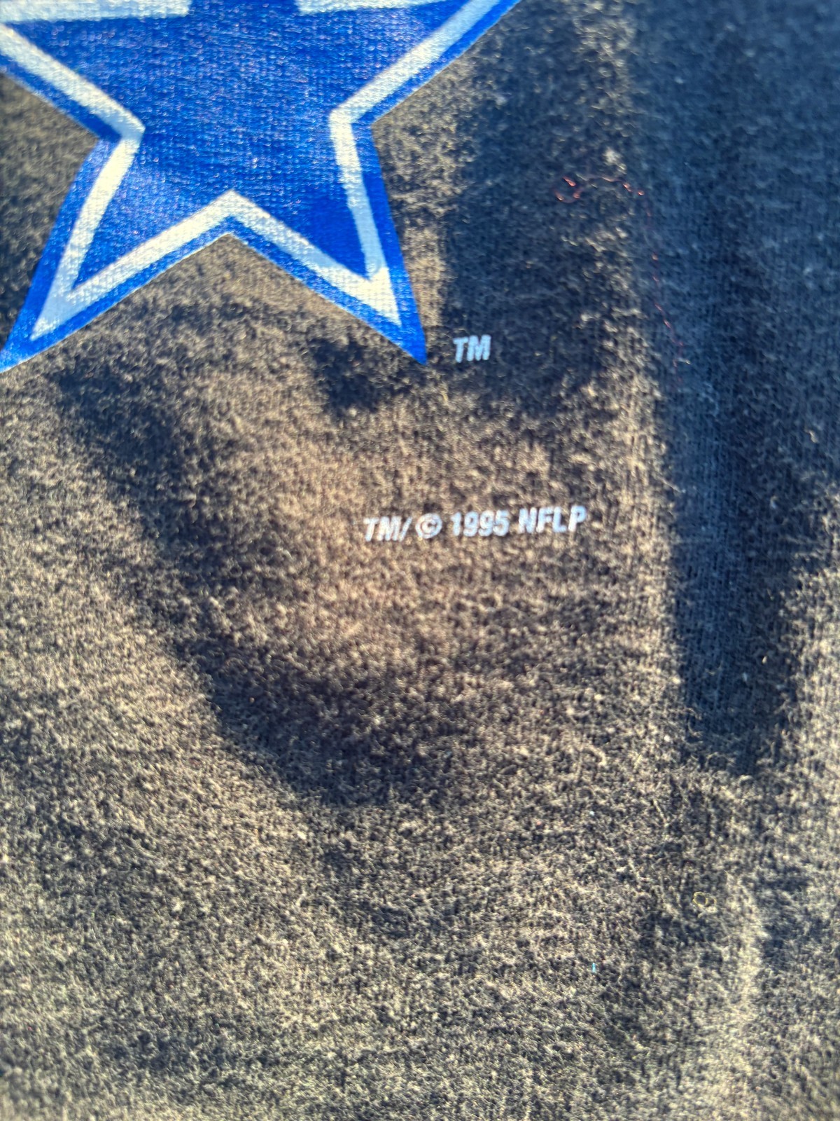 1996 Black Blue Dallas Cowboys NFL Team Tshirt Size L gallery
