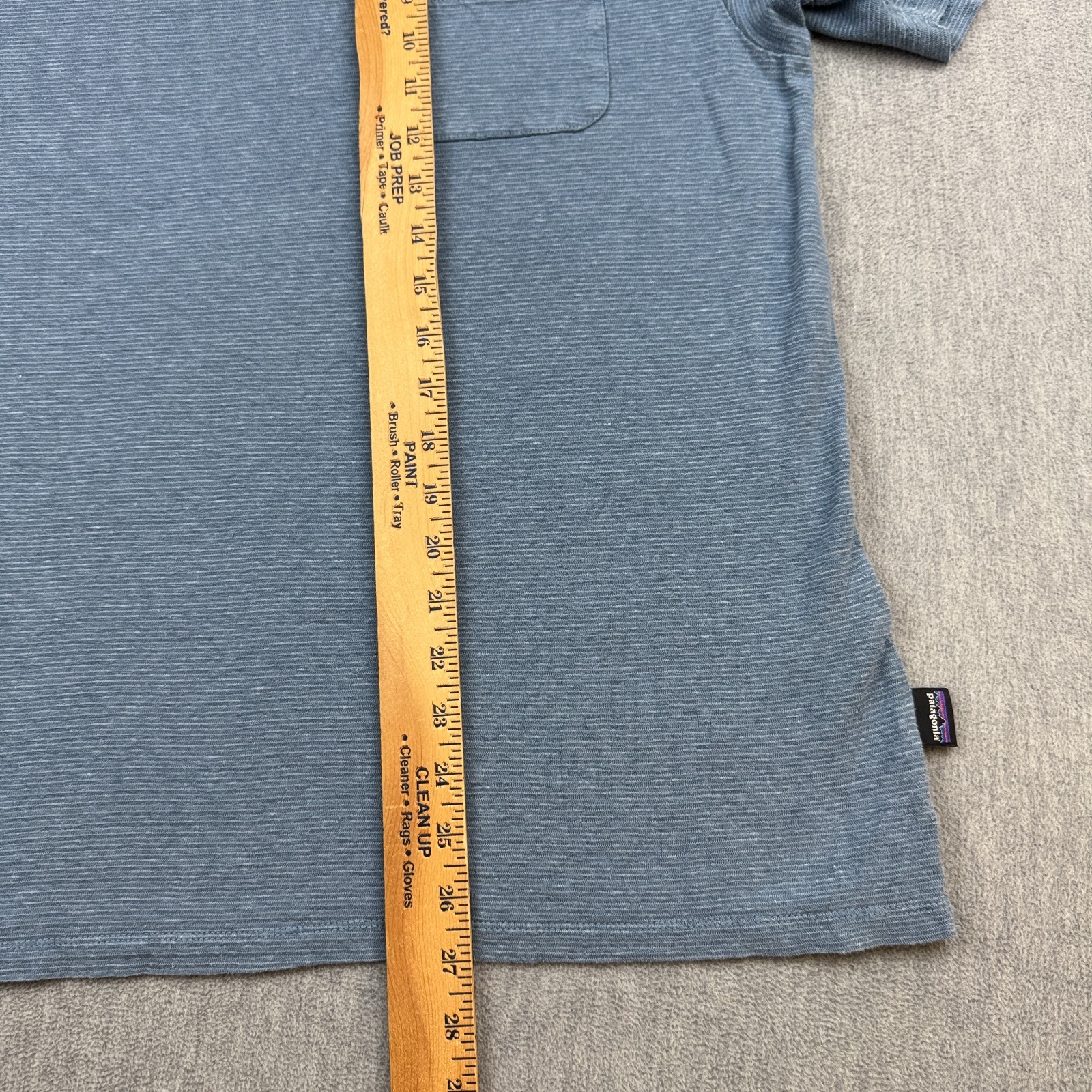 Patagonia Shirt Medium Blue Pocket Tee Striped Short Sleeve Casual Cotton 52600 gallery