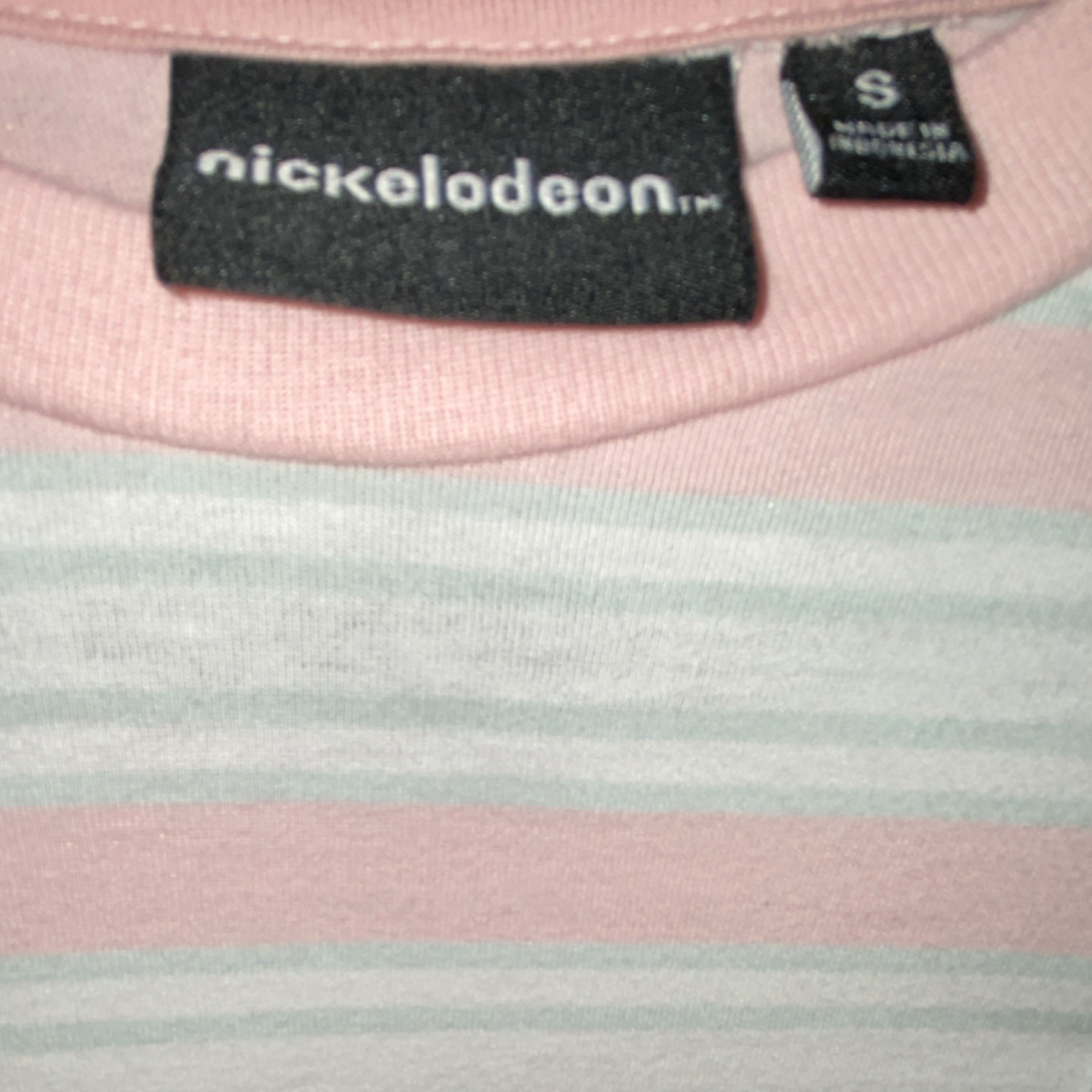 Nickelodeon Patrick Star Pink/White Striped Embroidered T-Shirt Men's S gallery