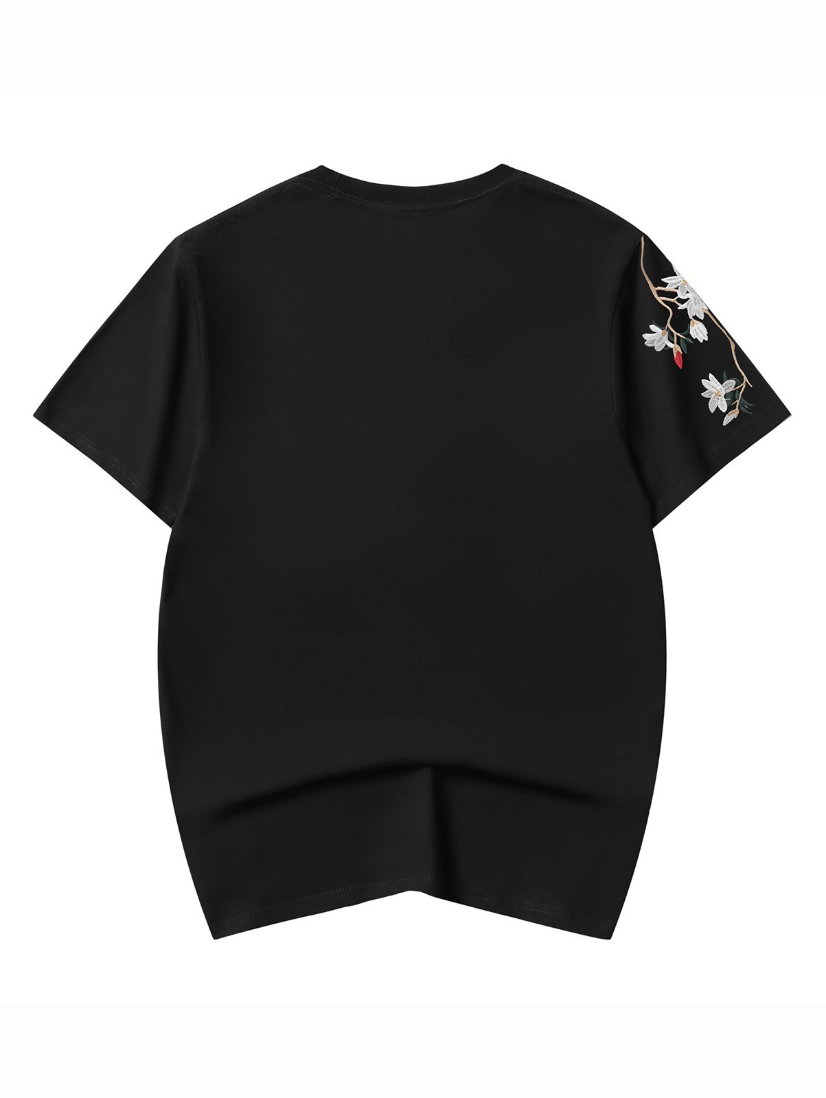 Niepce Men's Flower and Birds Embroidery Tee Japanese Streetwear T-Shirt gallery