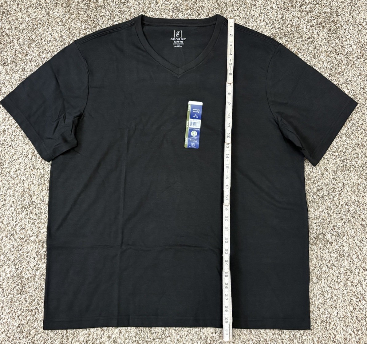 New George 3-PACK Men’s V-Neck T-shirt Tee Moisture Wicking Size 46-48 XL (G7) gallery