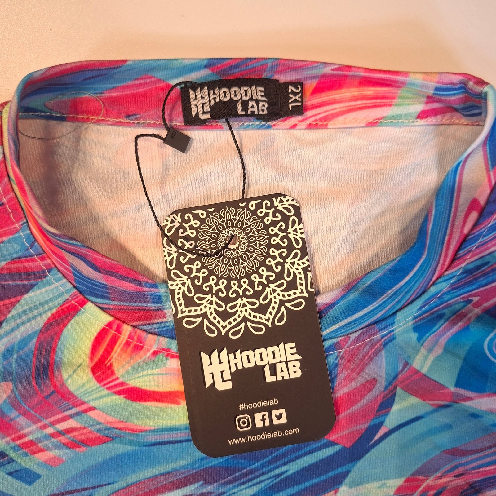 Hoodie Lab T-Shirt Men's 2XL Multicoloured Abstract Pattern 100% Polyester BNWT gallery