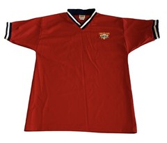Cooperstown Dreams Park Authentic Baseball V Neck Ringer Red Shirt Size M #15