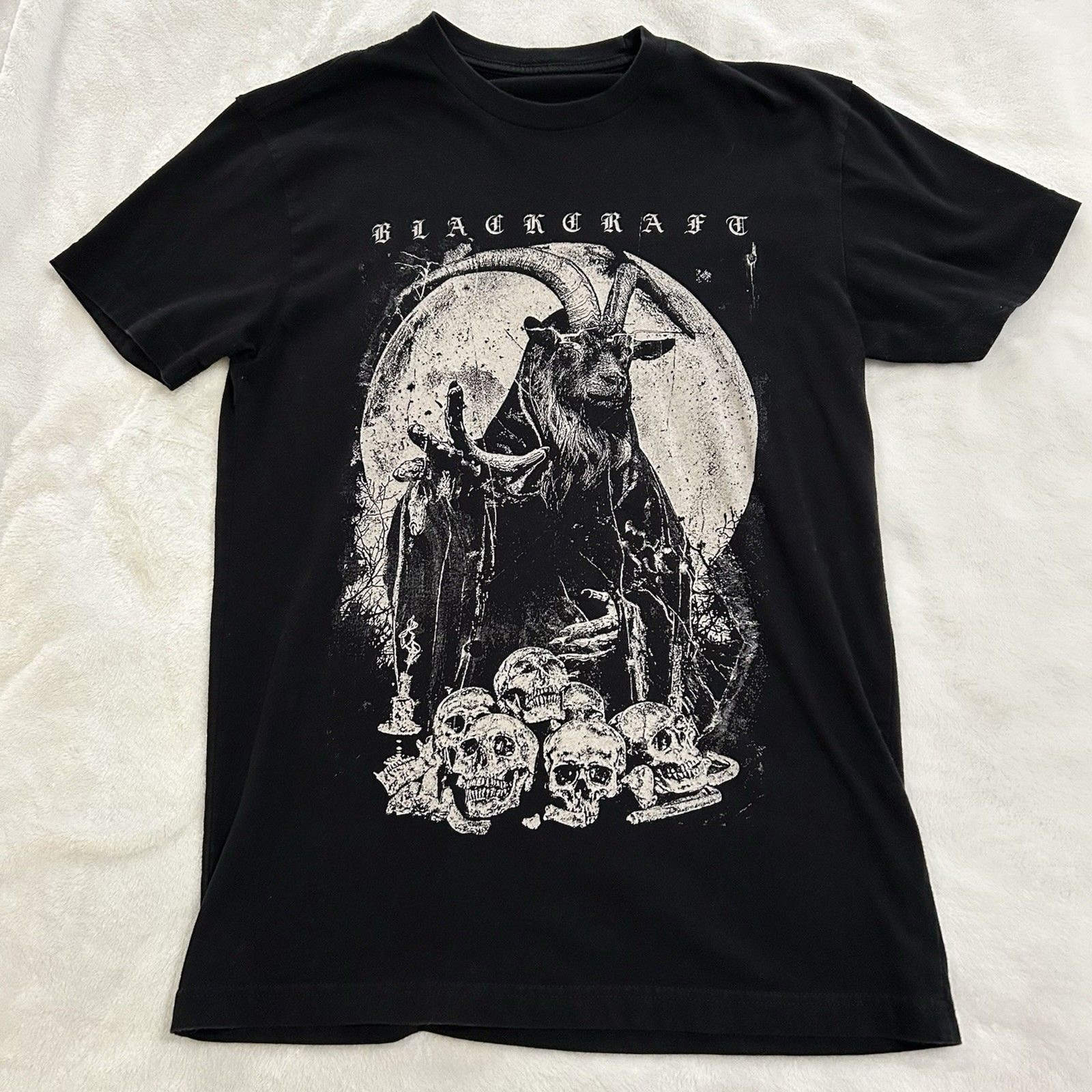 Black Craft Cult Goat Skulls Shirt Size Small