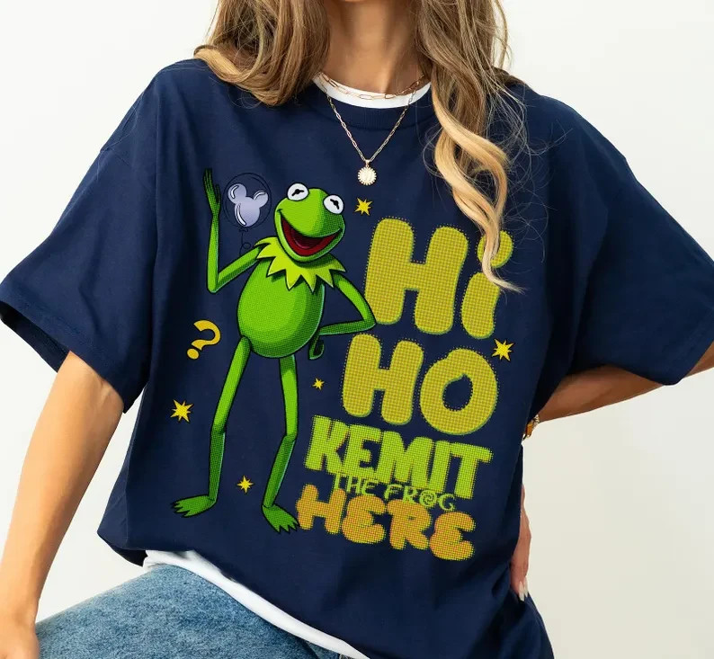 Retro 90s Kermit The Frog Muppets Haftone Shirt, Kermit Muppet shirt gallery