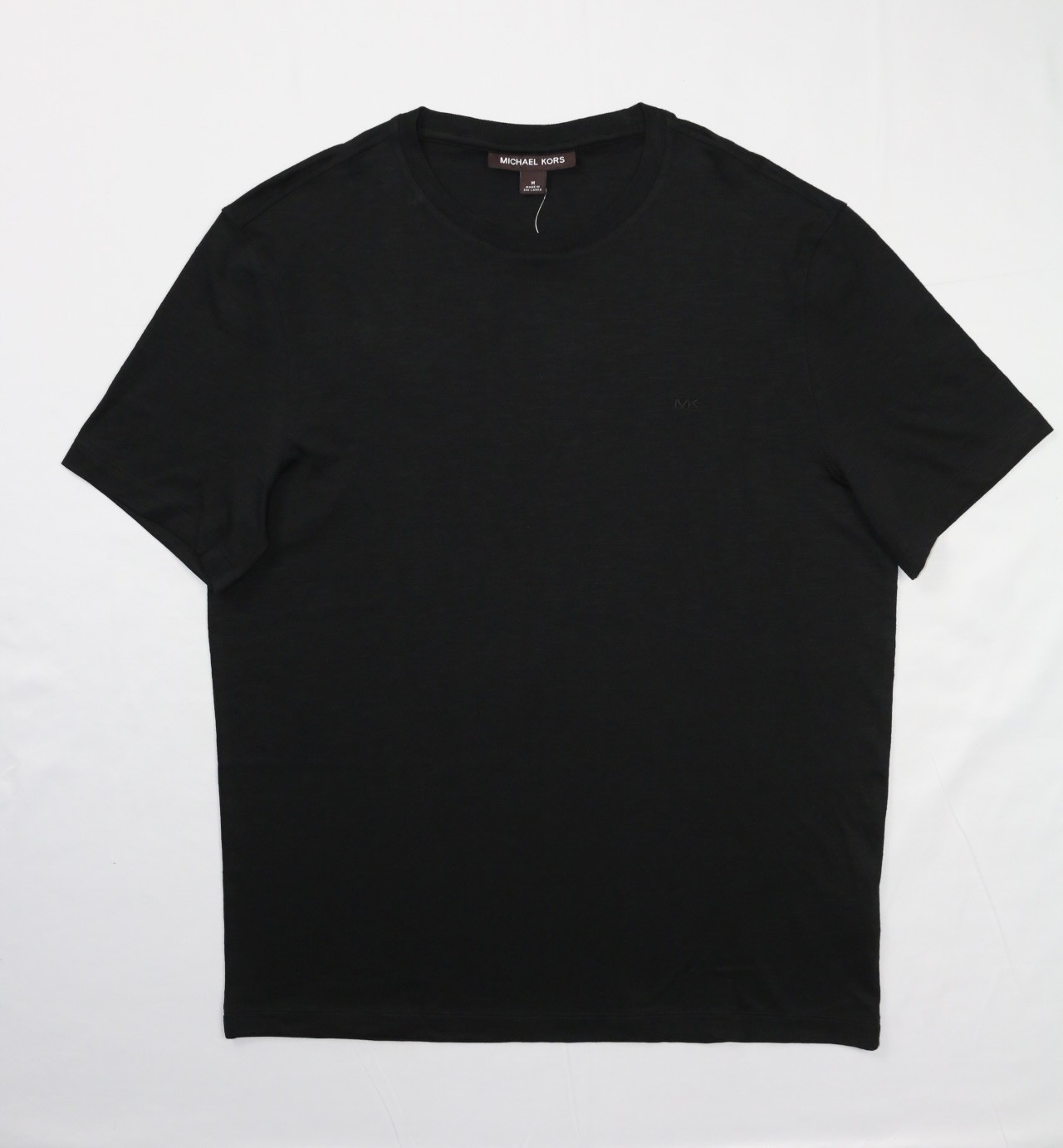 Michael Kors Mens Textured Fabric Crew Neck Short Sleeve T Shirt Black M Embroid gallery