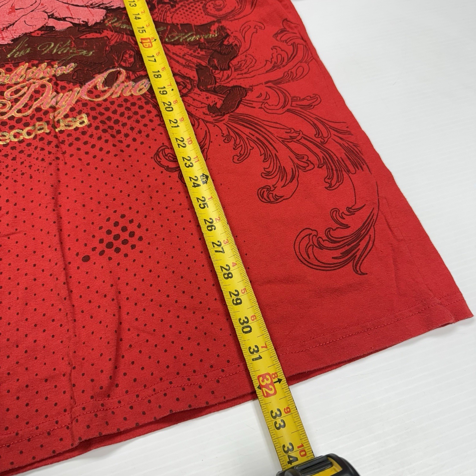 Mecca Y2K Under His Wings Punk Logo Mens T-Shirt 4XL Red Grunge Streetwear gallery