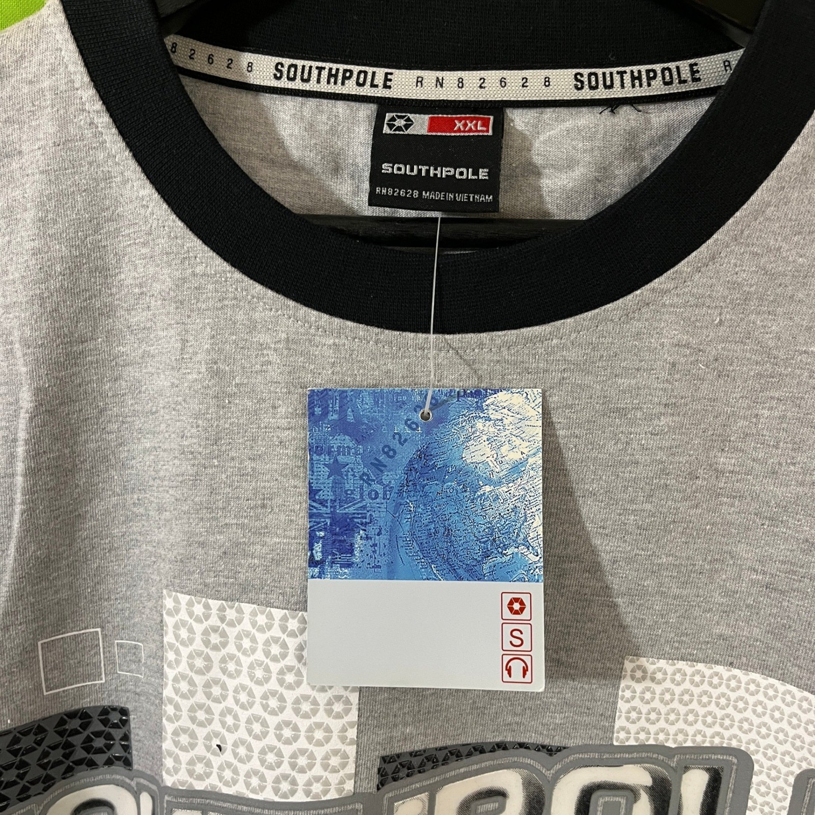 NWT VTG Y2k Southpole Mens XXL Gray Ringer Shirt Short Sleeve Streetwear Hip Hop gallery