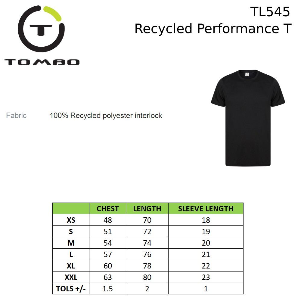 Tombo Recycled Performance T TL545 - 100% Recycled polyester gallery