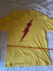 Vintage Reverse Flash DC Comics Logo Graphic Yellow Long Sleeve Shirt Men’s L