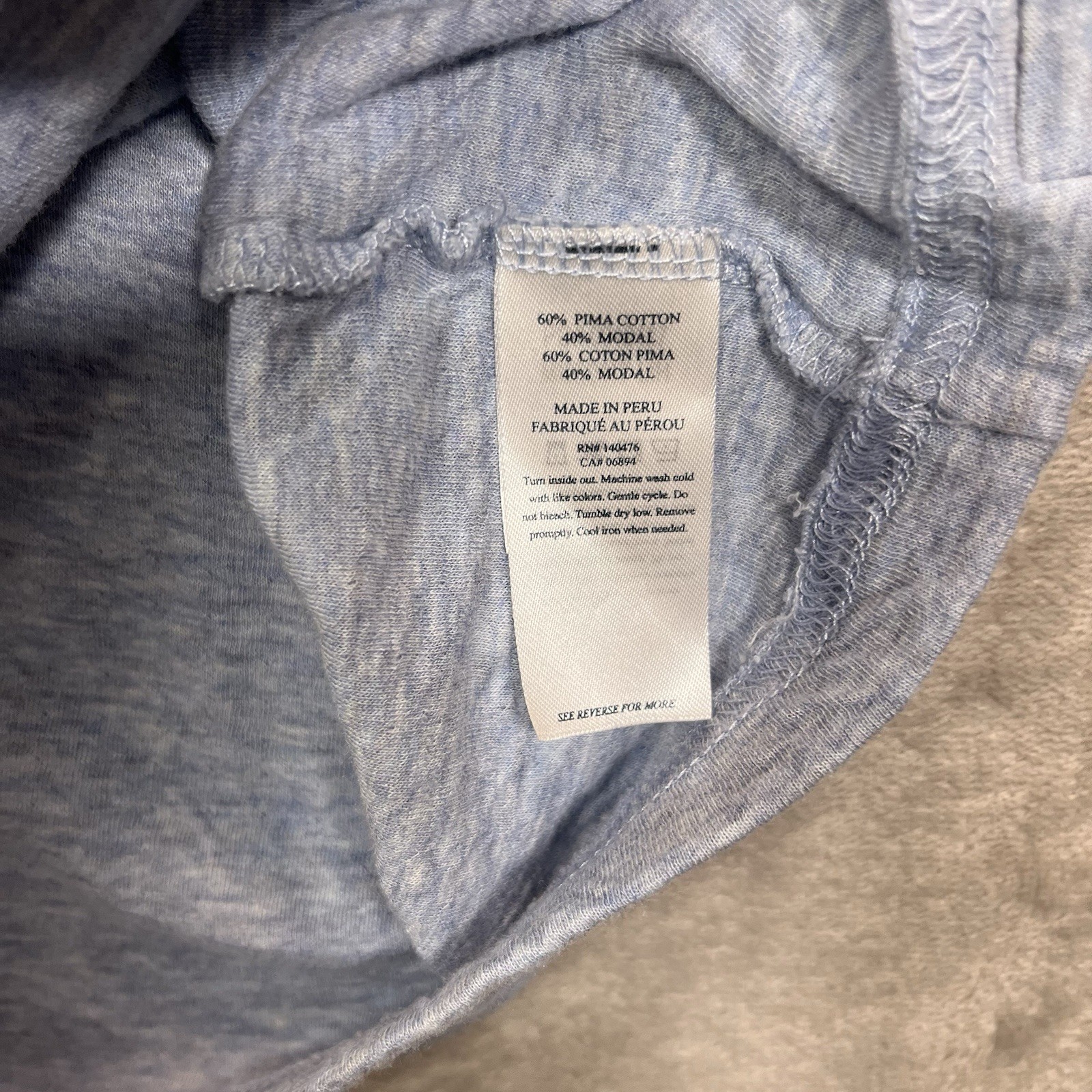 Faherty Shirt Mens XL Blue Cloud Cotton Pima Modal Heather Crewneck T-Shirt gallery