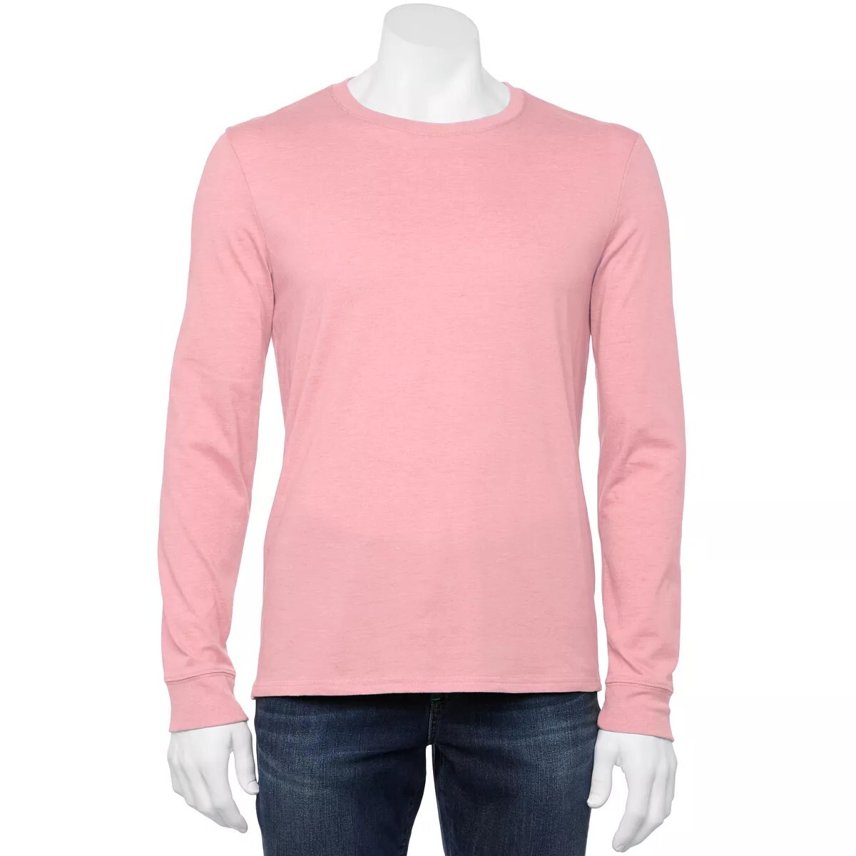 Sonoma Mens Pink T-Shirt Tee Sz L Fathers Day Casual Long Sleeve Crewneck New