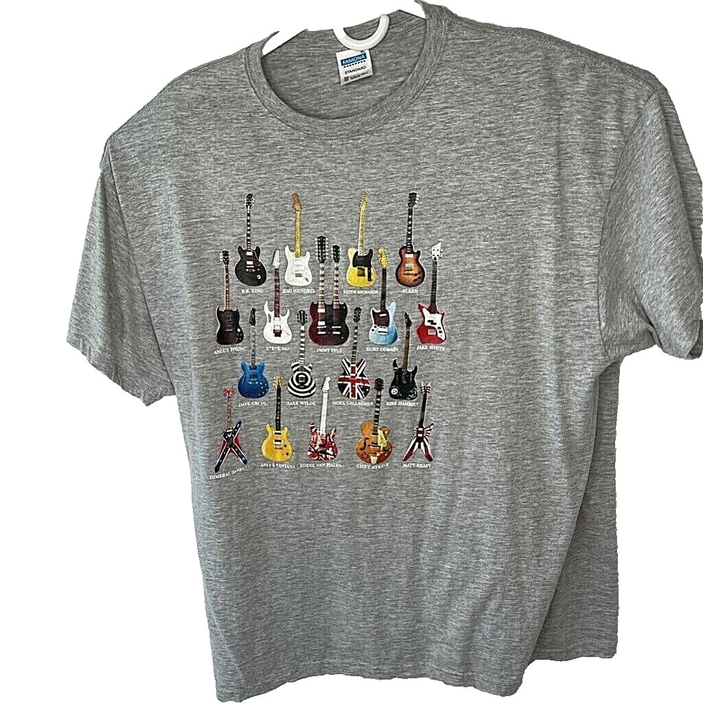 Guitars Rock Music Graphic Shirt Mens XL Famona Standard Gray Heathered SS gallery