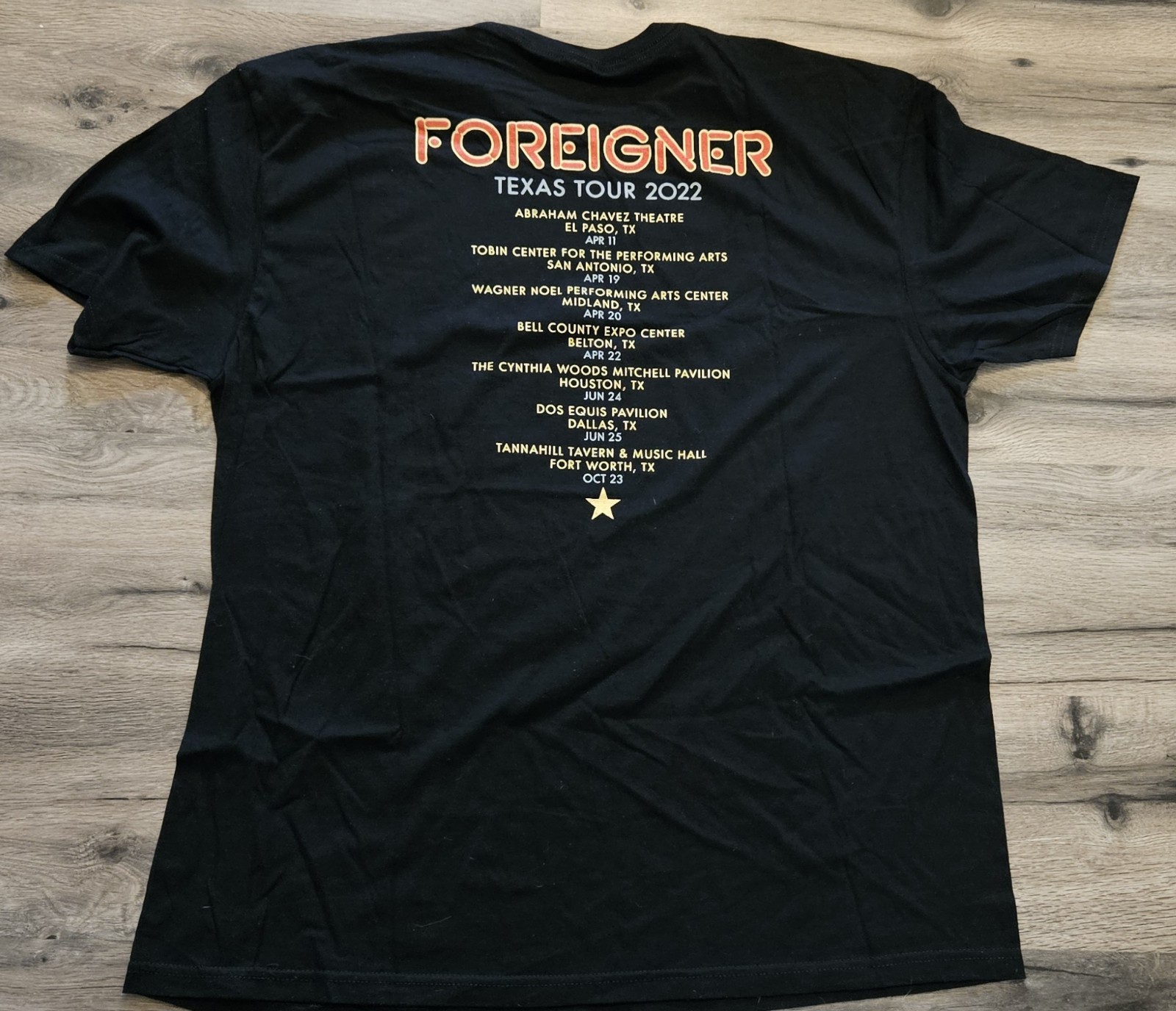 The Thread Shop Foreigner Men's Black Texas Tour 2022 TShirt Size 2xl Nwot gallery