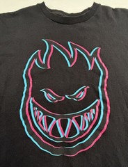 Spitfire Wheels Shirt Skateboard Skater Black Bighead Tee Flame Grunge Mens M
