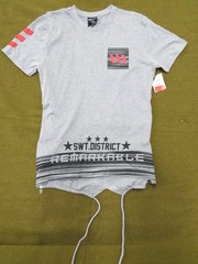 SWITCH Remarkable Men’s Heather Grey XL T-Shirt Cotton Drawstring Zip Hem