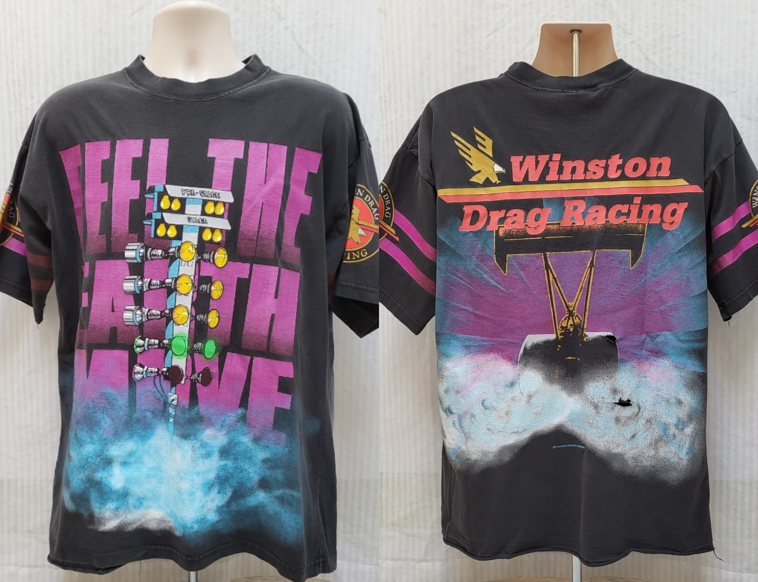 Vintage 1994 Winston Drag Racing Allover Print T Shirt – Size  L  *B5