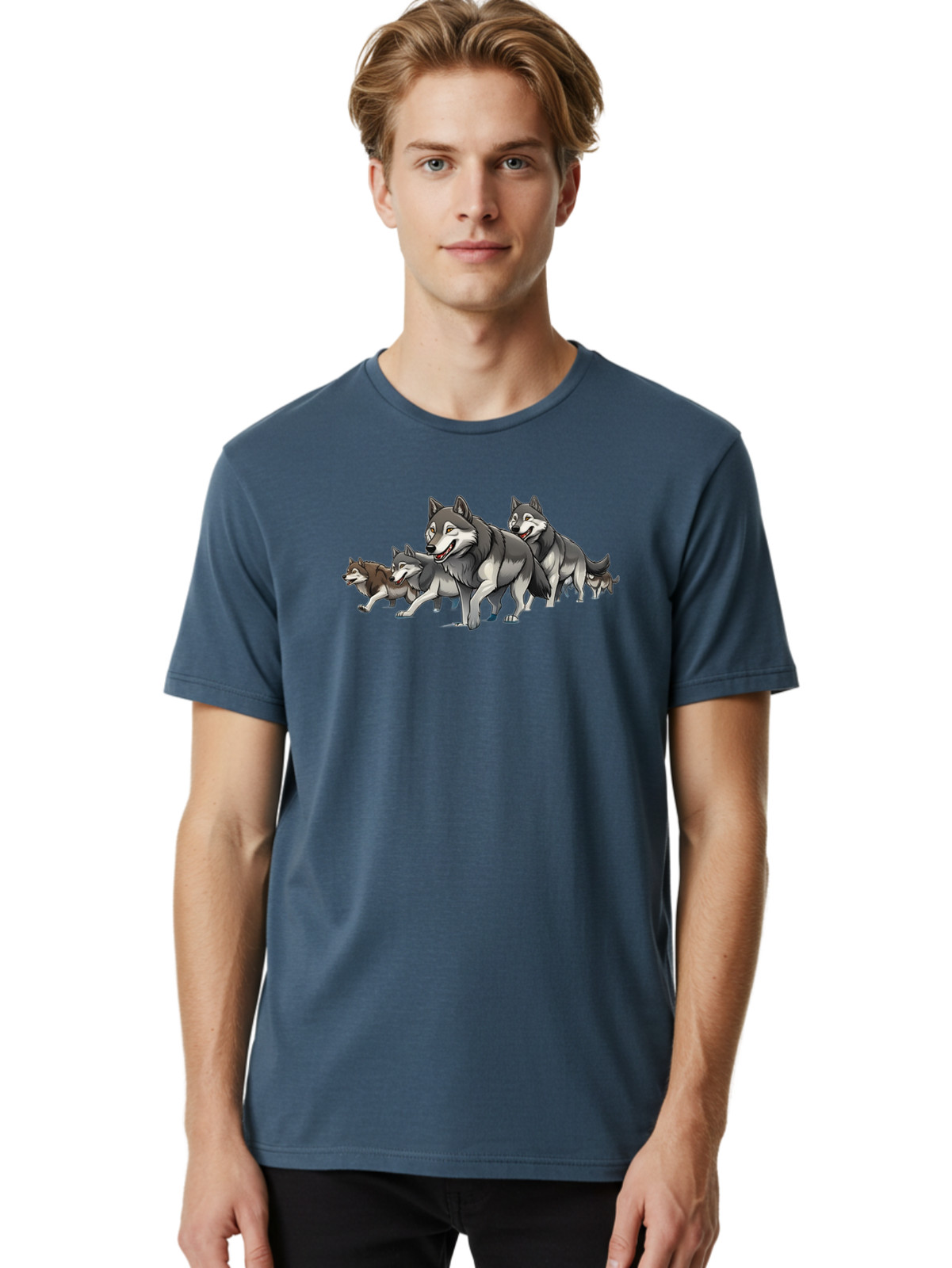Husky-Pack Mens Graphic Tee, 100% Cotton, Casual Summer Wear