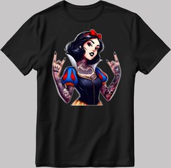 Disney Snow White With Tattoos Casual Black T-Shirt Size S-5XL