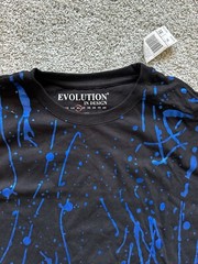 Paint Splatter Tee With Curved Hem