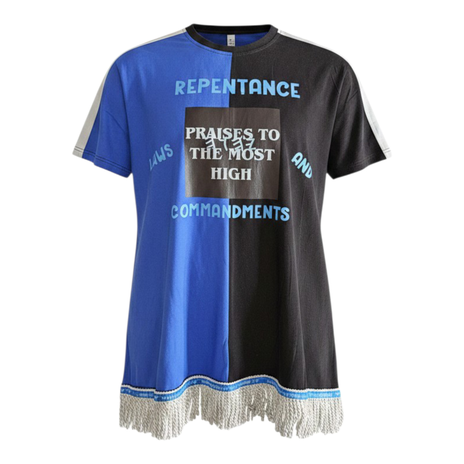 100% Cotton Two Tone Blue/Black Repentance, Laws and Commandments All Praises gallery