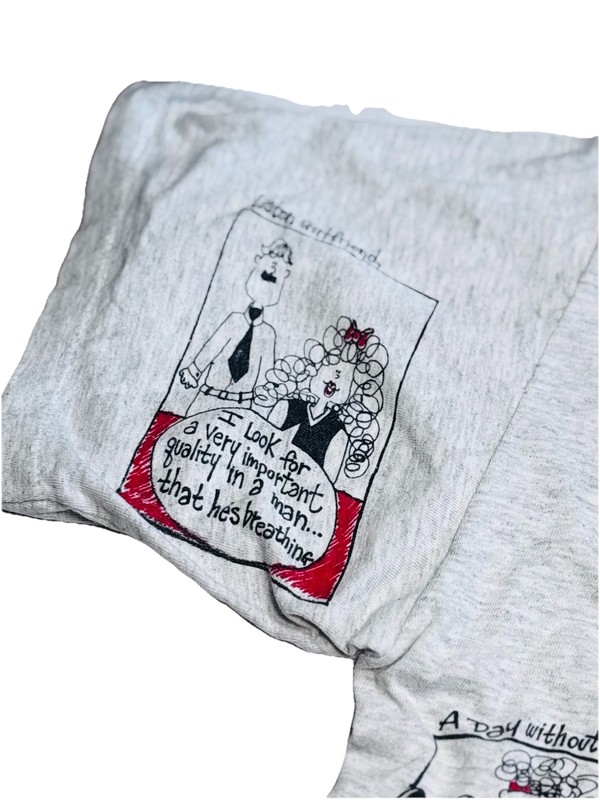 Vintage 90s Single Stitch AOP Comic Graphic T Shirt Oversized XL Humor Novelty gallery