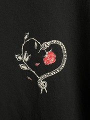 Saint Laurent Paris Snake Rose Graphic Print Black T-Shirt Men’s Designer Tee