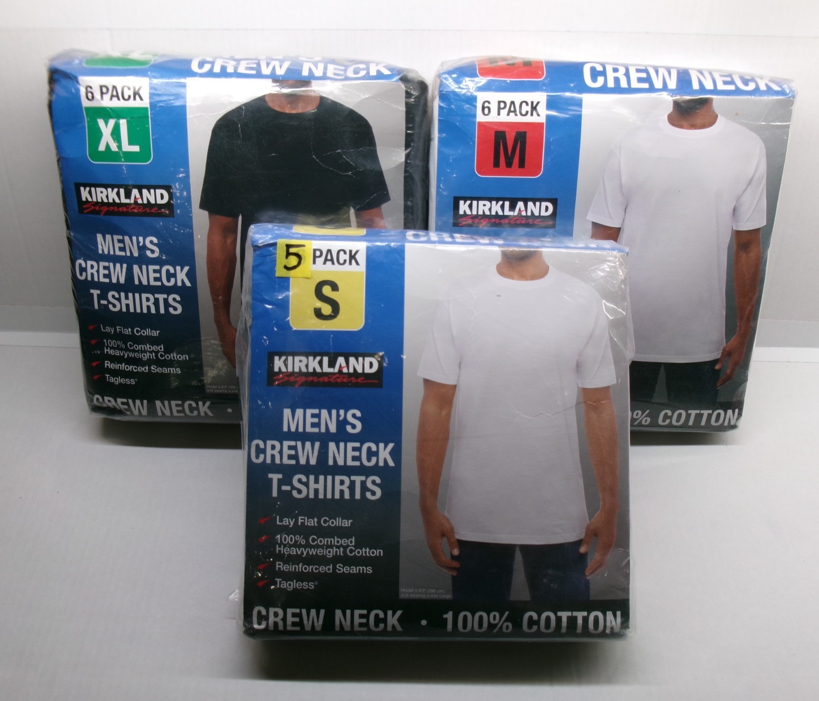 Kirkland Signature Men’s Crew Neck Tee Shirts HEAVYWEIGHT Cotton White Black gallery