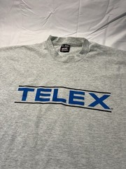 Vintage 90s Single Stitch Telex Text Telecommunication Tech T Shirt Gray 2XL