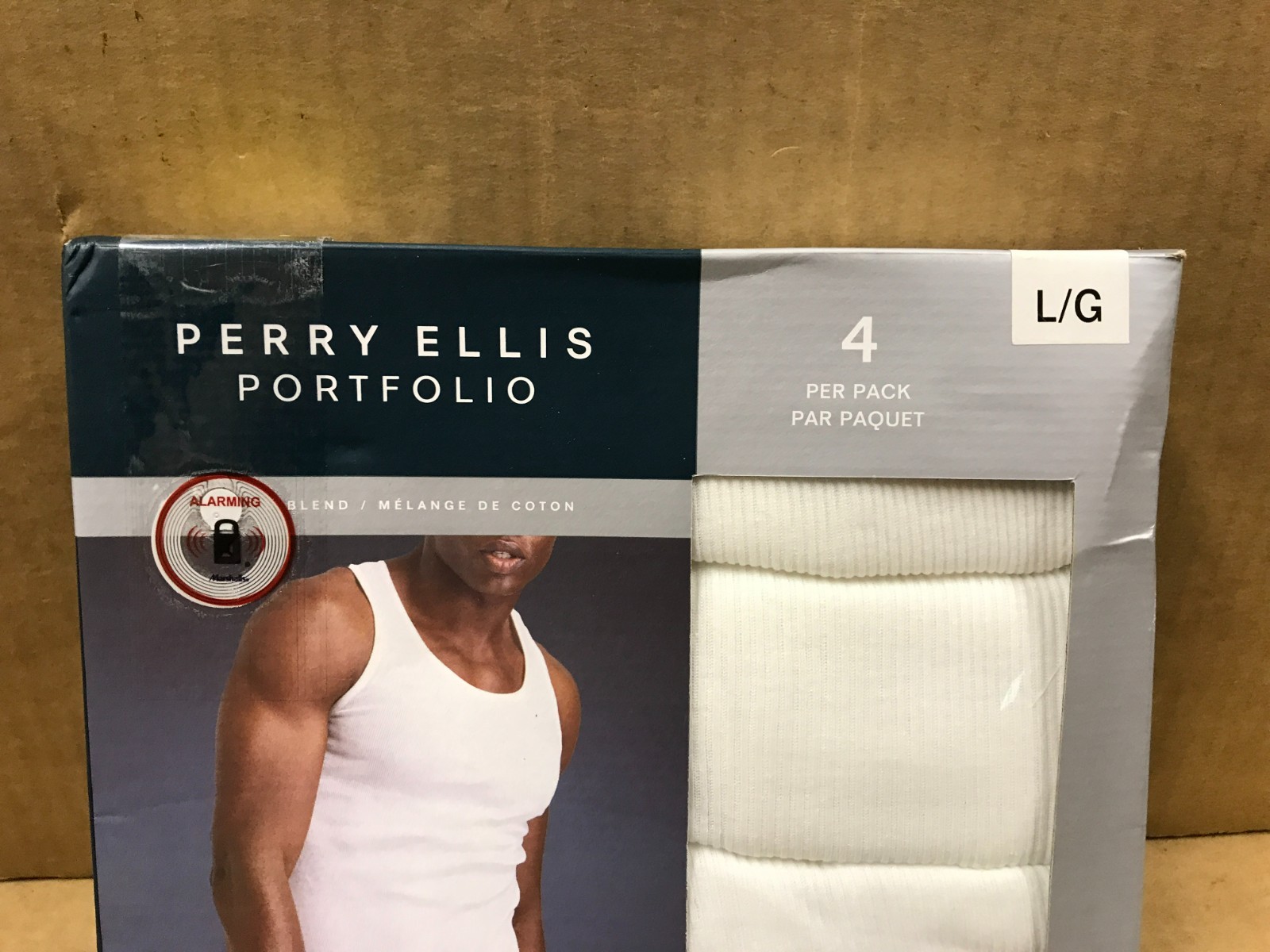 NIB Perry Ellis Portfolio 4-Pack Tank Tops - White - Men's Size Large gallery
